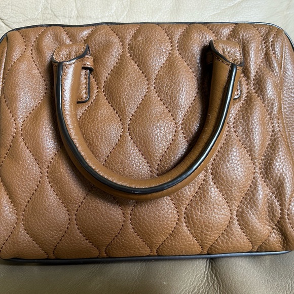 Vera Bradley Leather Quilted Mini Marlo Crossbody Saddle Brown - Picture 2 of 16